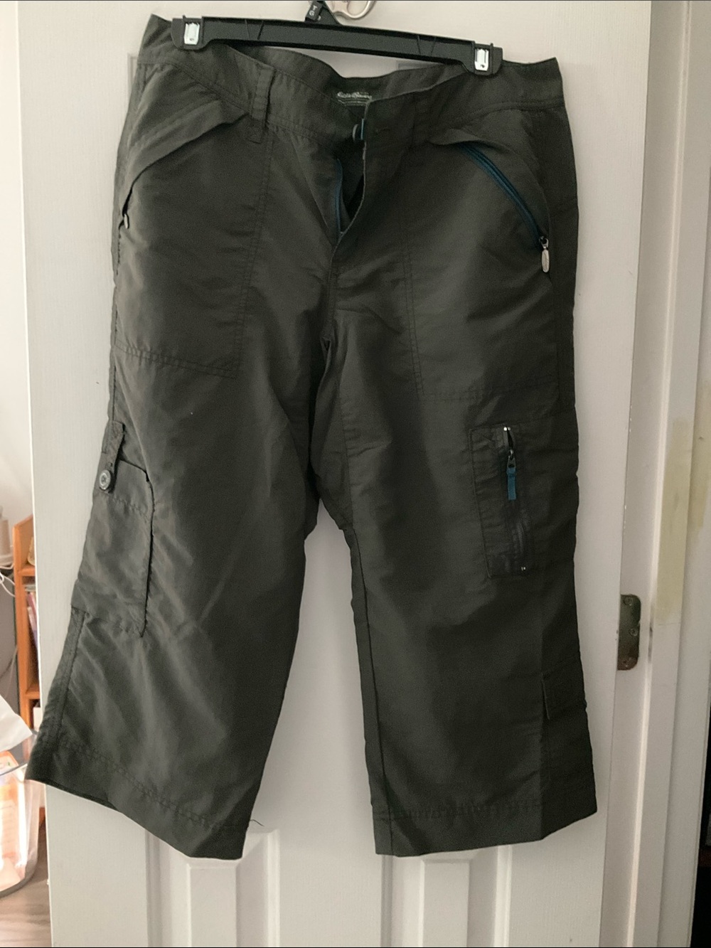 Eddie Bauer Olive Green Cargo Knee-Length Shorts